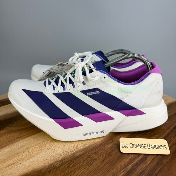 Adidas Adizero Adios Pro 4 Men\'s 10 Running Shoes White Purple Lime JR1656 main image 6